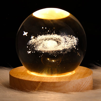 USB LED night light, Galaxy Crystal Ball lamp, 3D planet moon lamp, home decoration