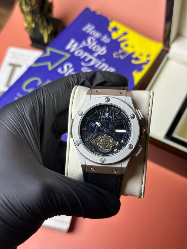 Denvour Apex Skeleton Automatic Watch – Silver Black